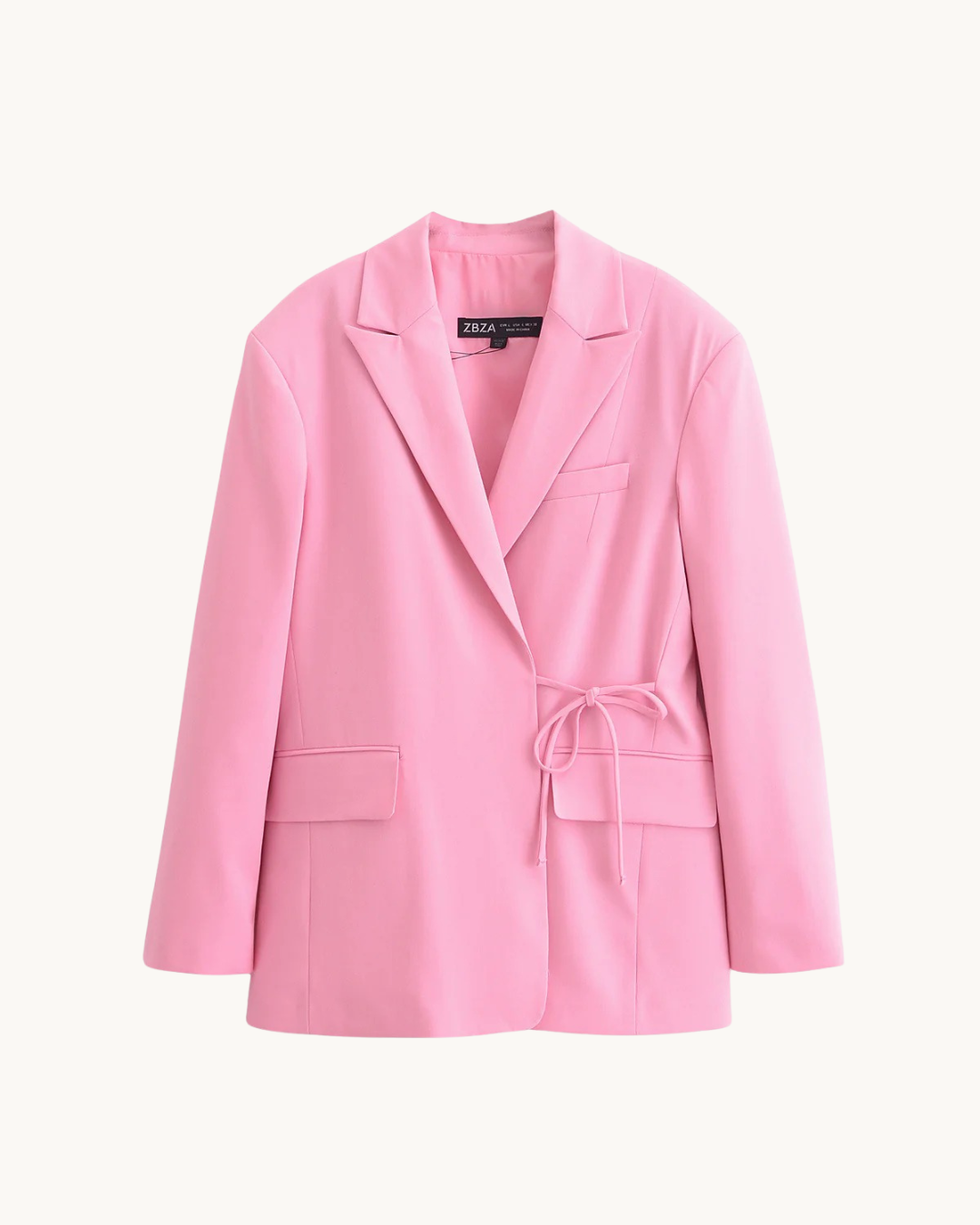 ELEGANTE BLAZER MET KOORDDETAIL - ROZE