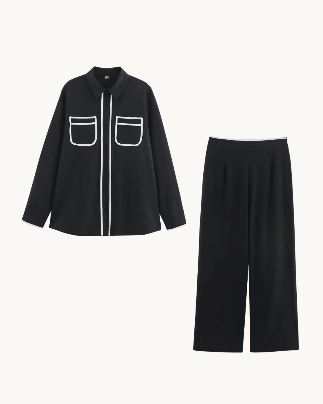 ELEGANTE BLOUSE SET MET CONTRAST