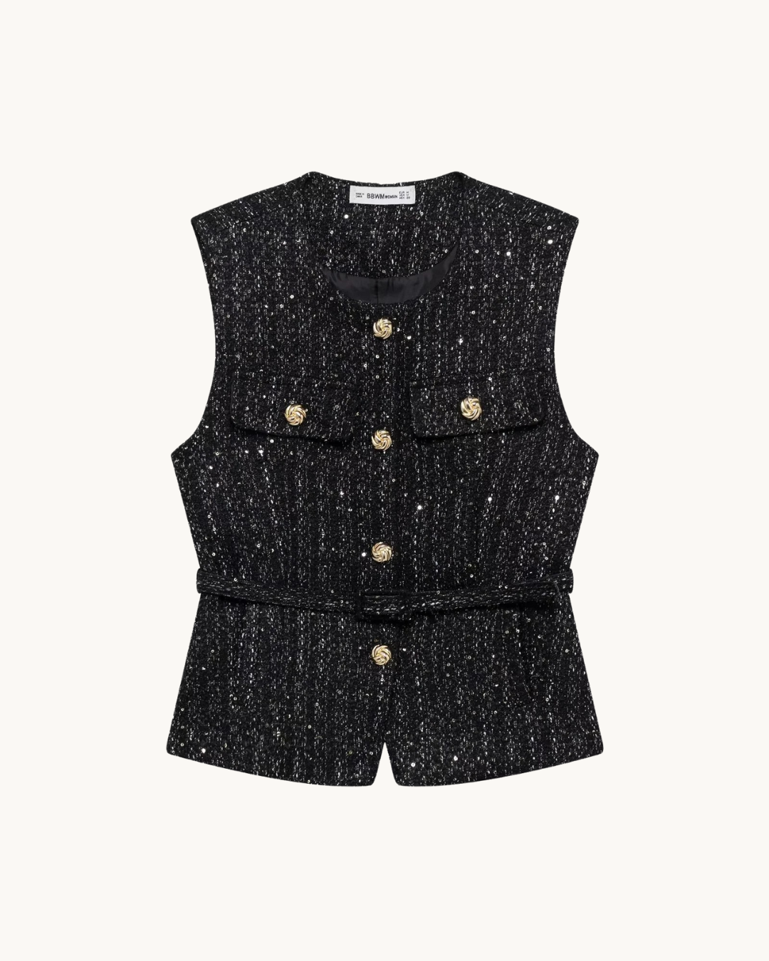 CHIQUE TWEED GILET MET RIEM