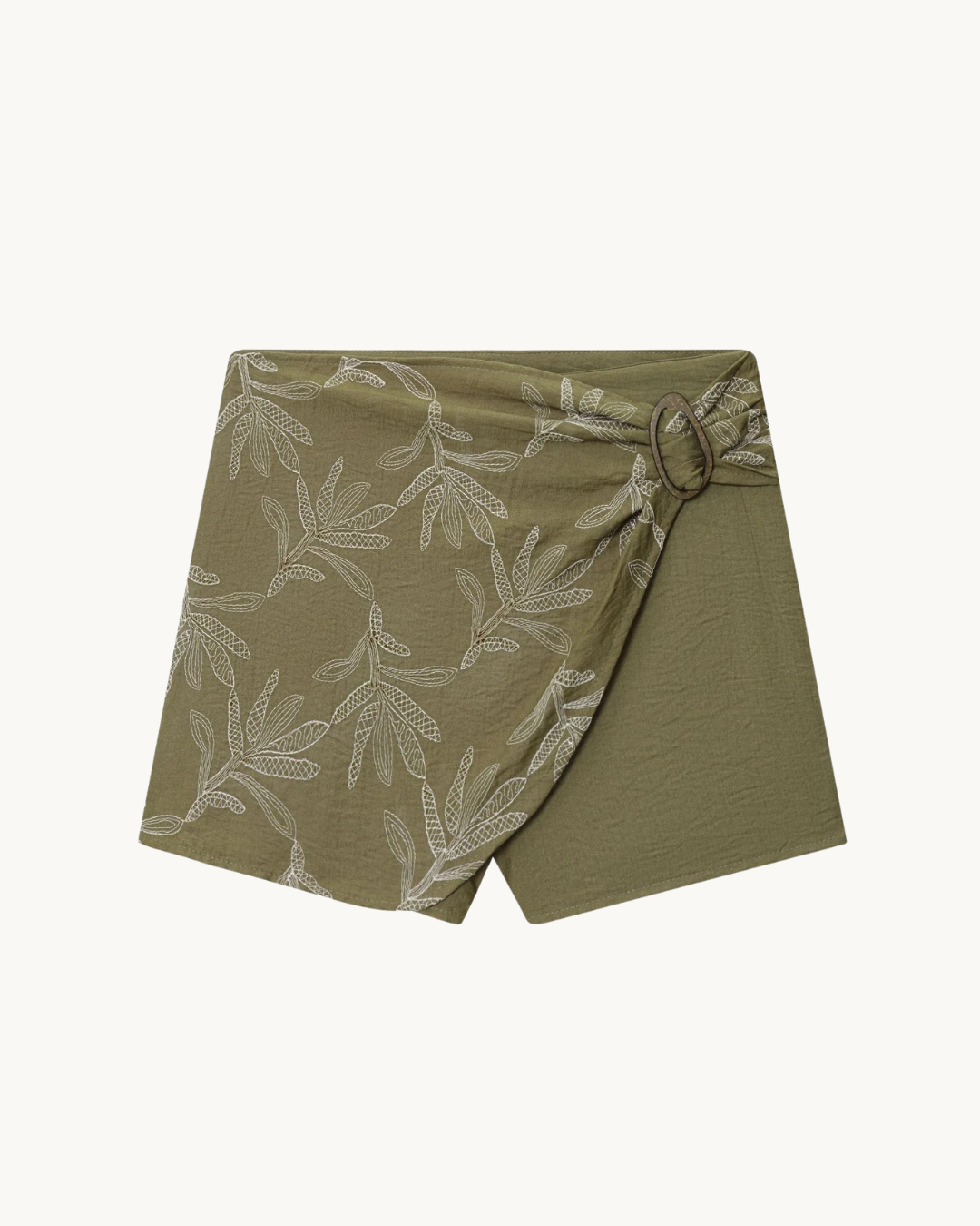 CHIQUE SHORT MET PRINT EN GESP - GROEN