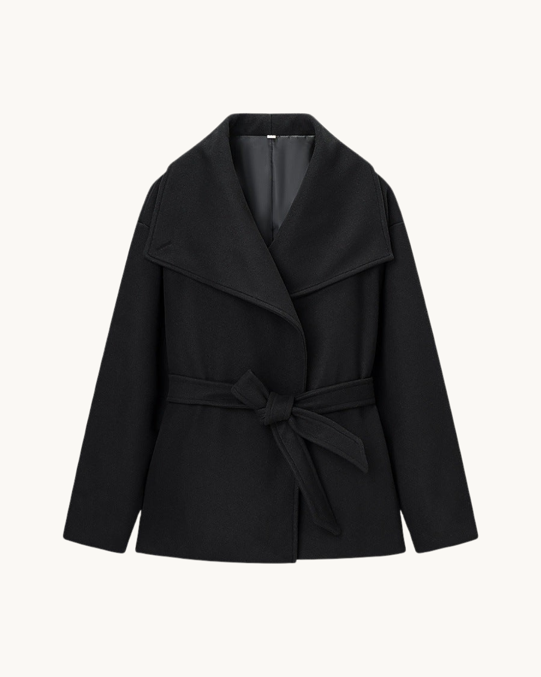 OVERSIZED WRAP TRENCH - ZWART