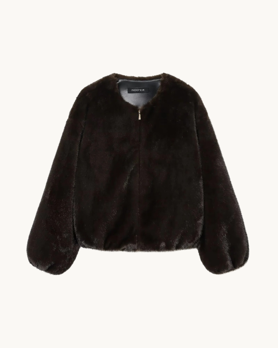 KORTE FAUX FUR BOMBER - BRUIN