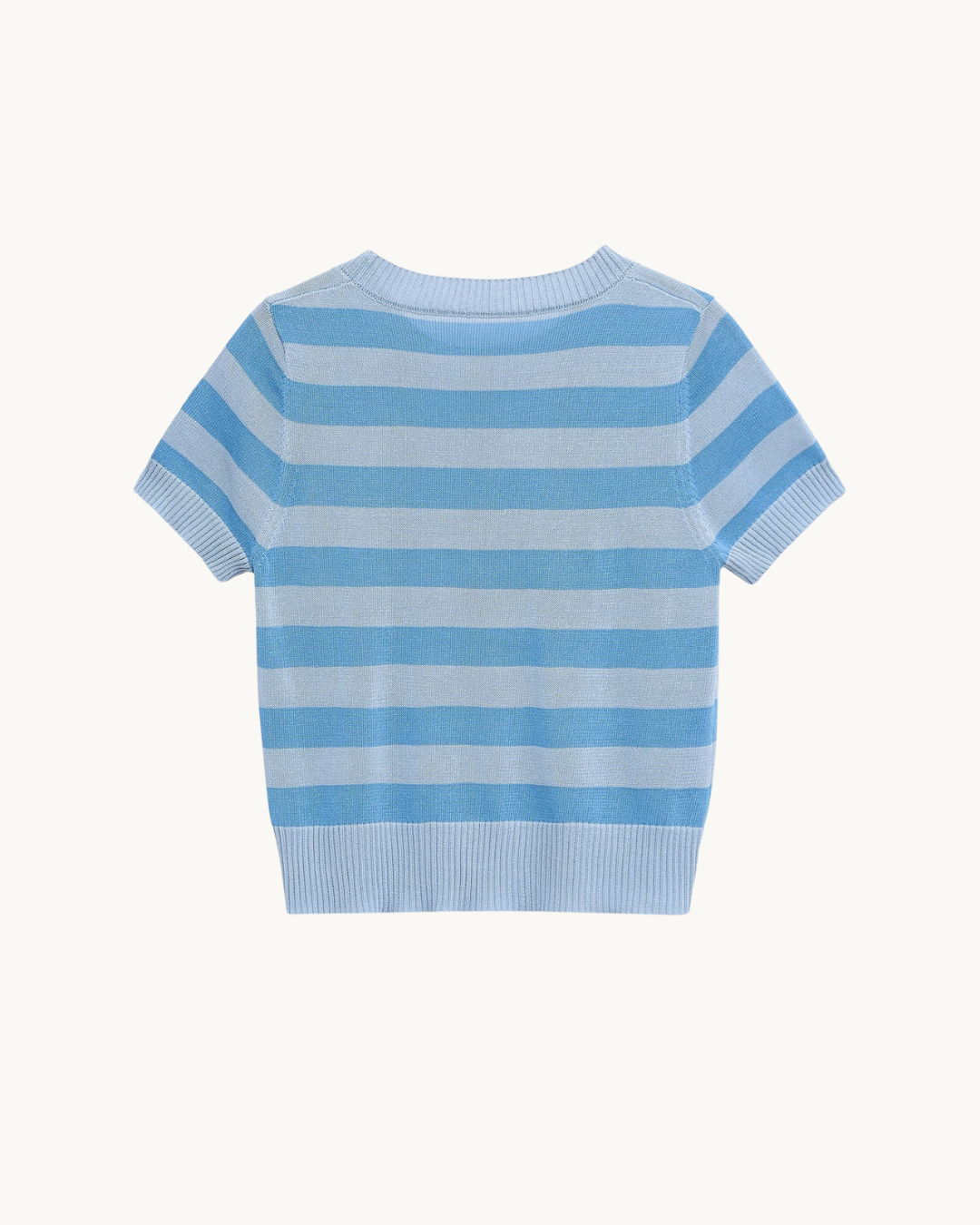 CASUAL GEBREIDE GESTREEPTE T-SHIRT