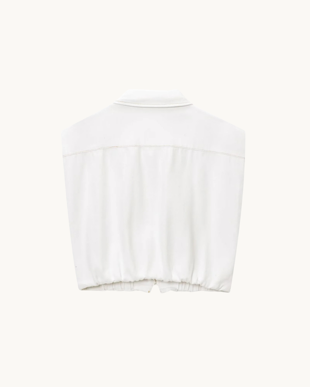 CASUAL CROP GILET - WIT