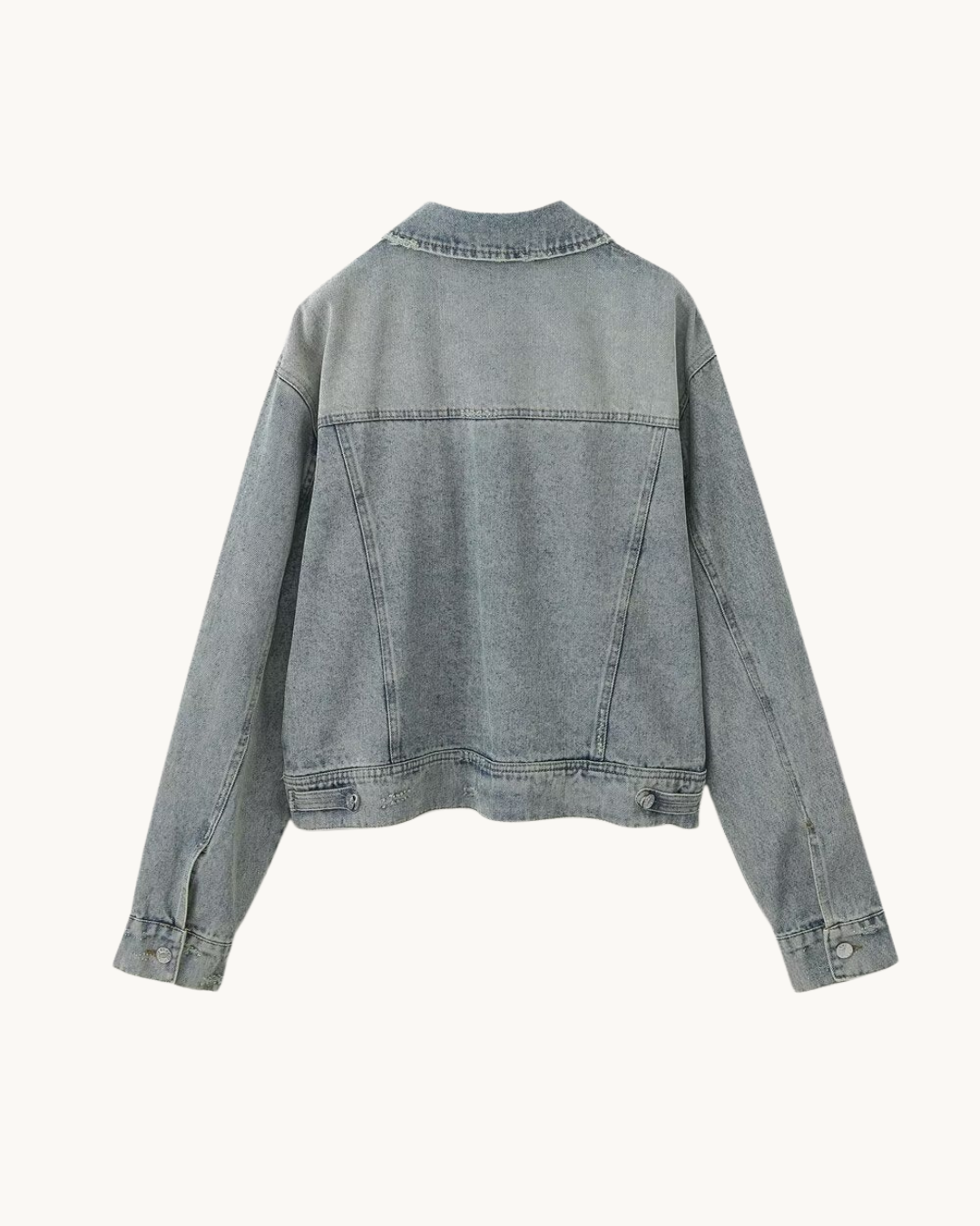 CASUAL DENIM JAS MET DESTROY DETAIL - GRIJS