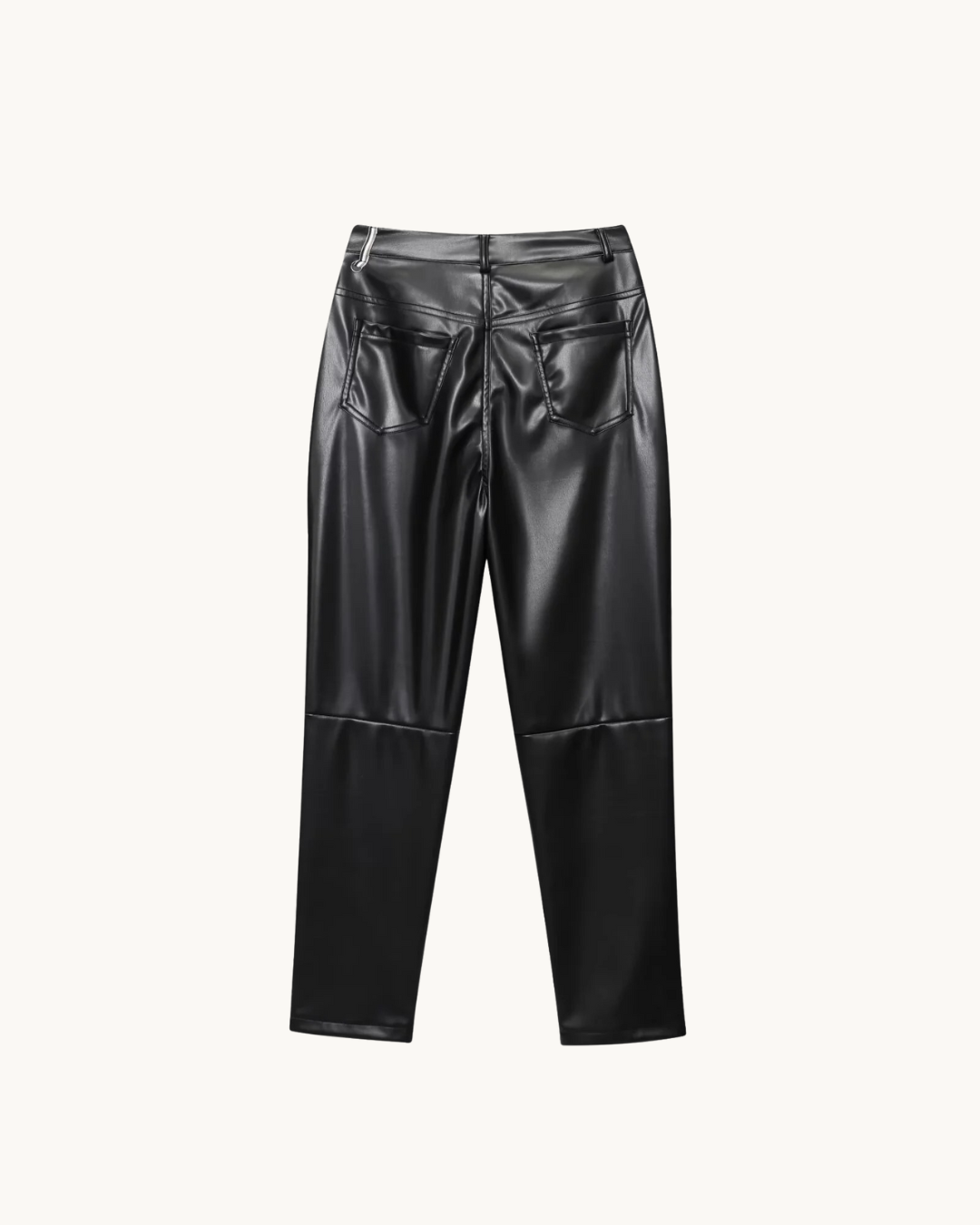 LUXE LEREN PANTALON - ZWART