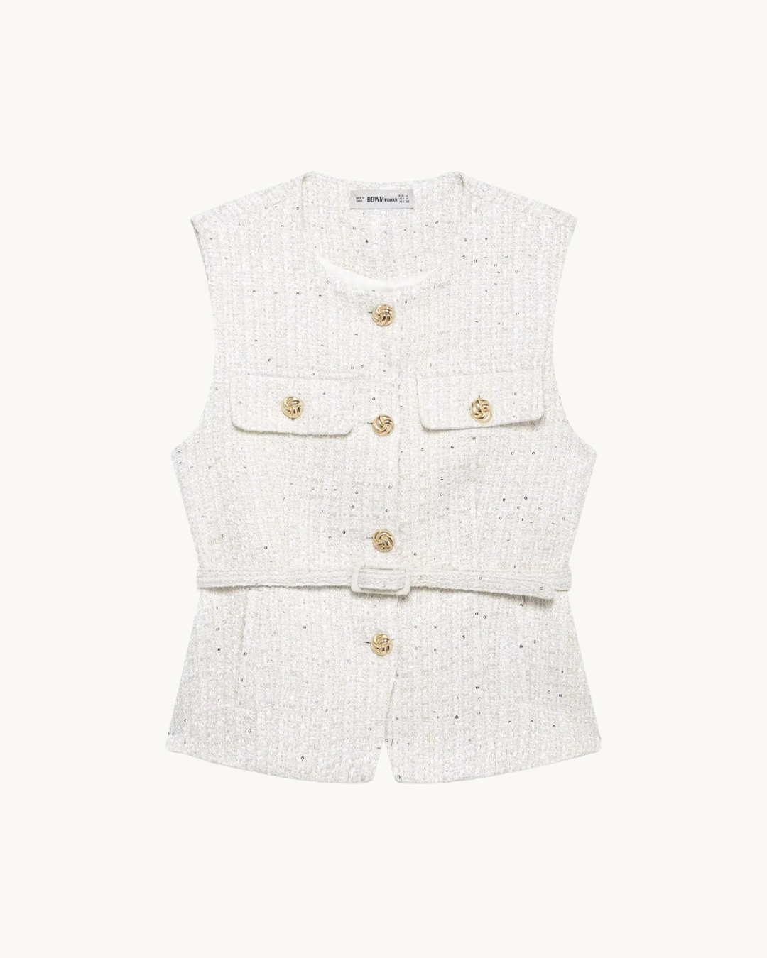 CHIQUE TWEED GILET MET RIEM