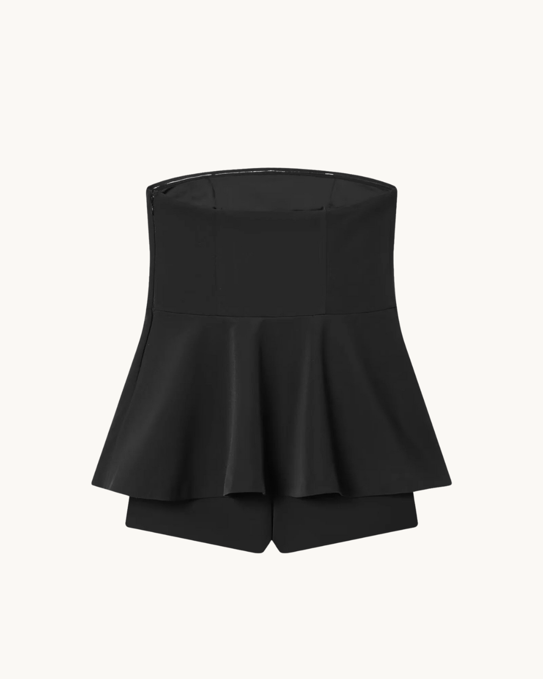 ELEGANTE PEPLUM BODY - ZWART