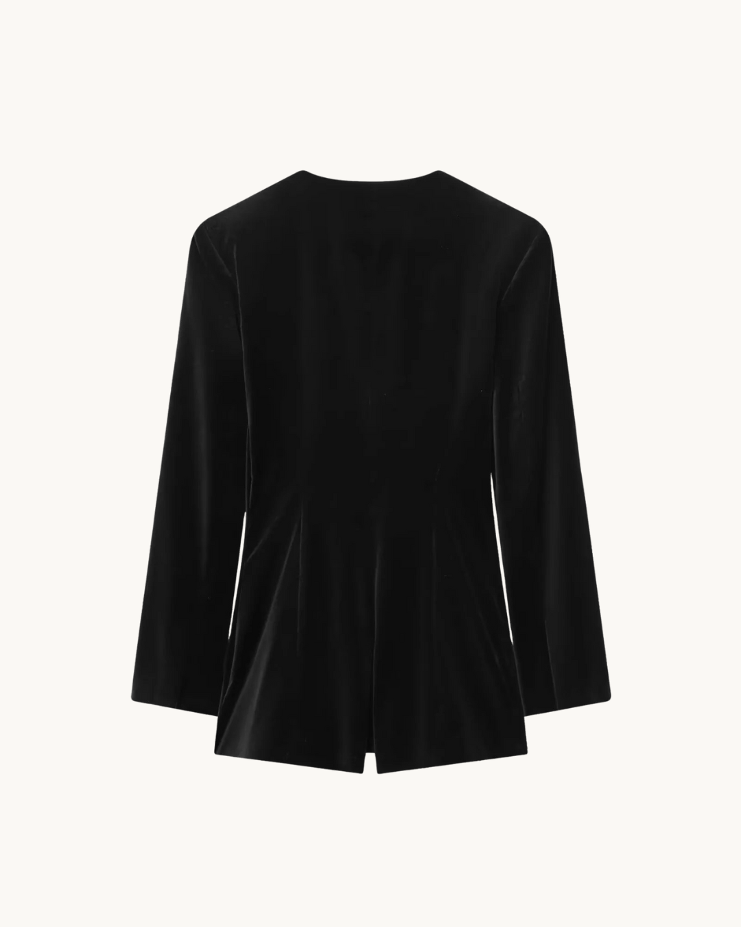 CHIQUE VELVET BLAZER JUMPSUIT - ZWART