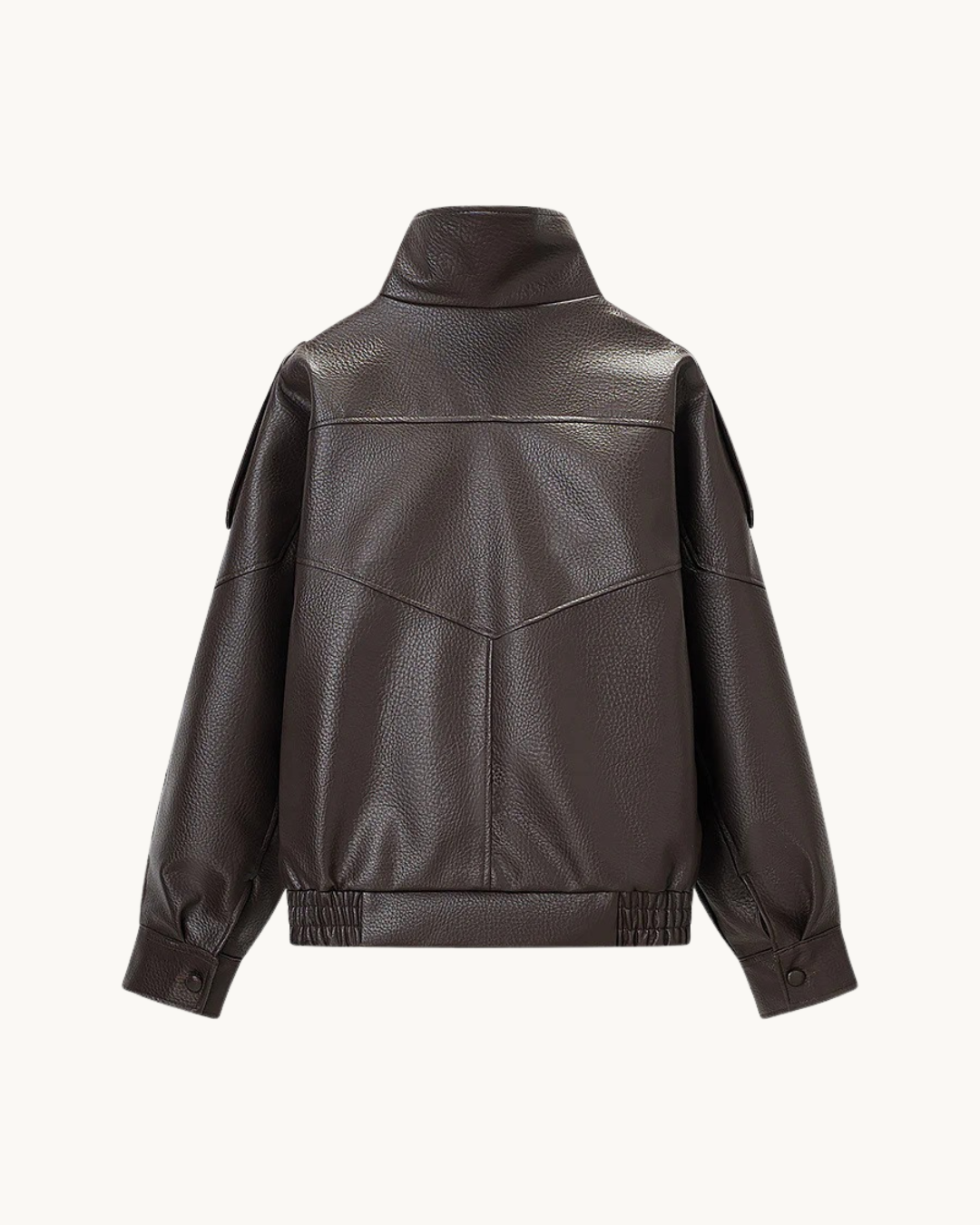 CASUAL LEREN BOMBER JAS