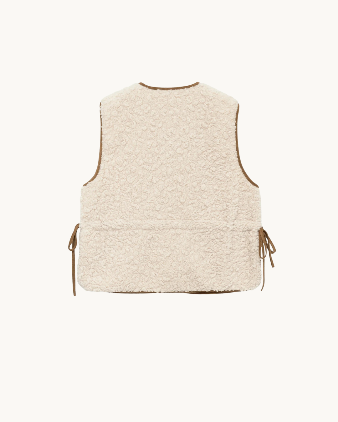 COMFY TEDDY GILET - BEIGE/BRUIN