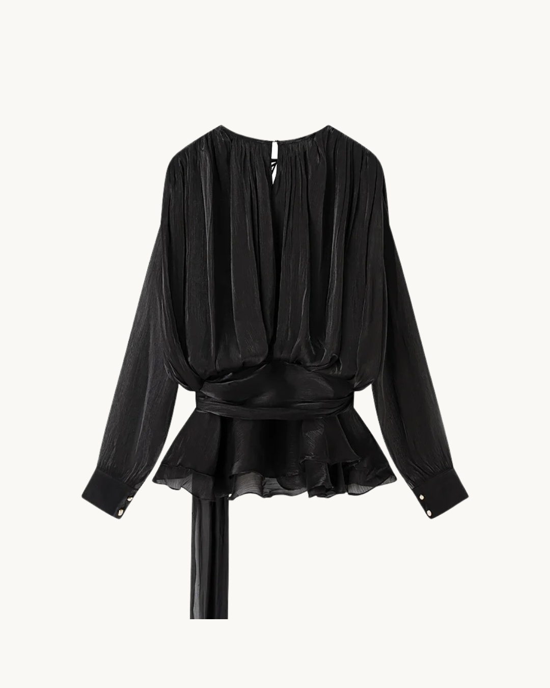 ELEGANTE JURK MET STRIK EN RIEM