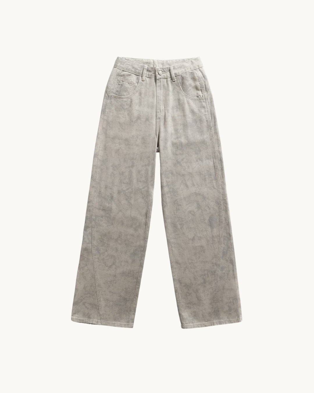 VINTAGE WIDE LEG BROEK - BEIGE