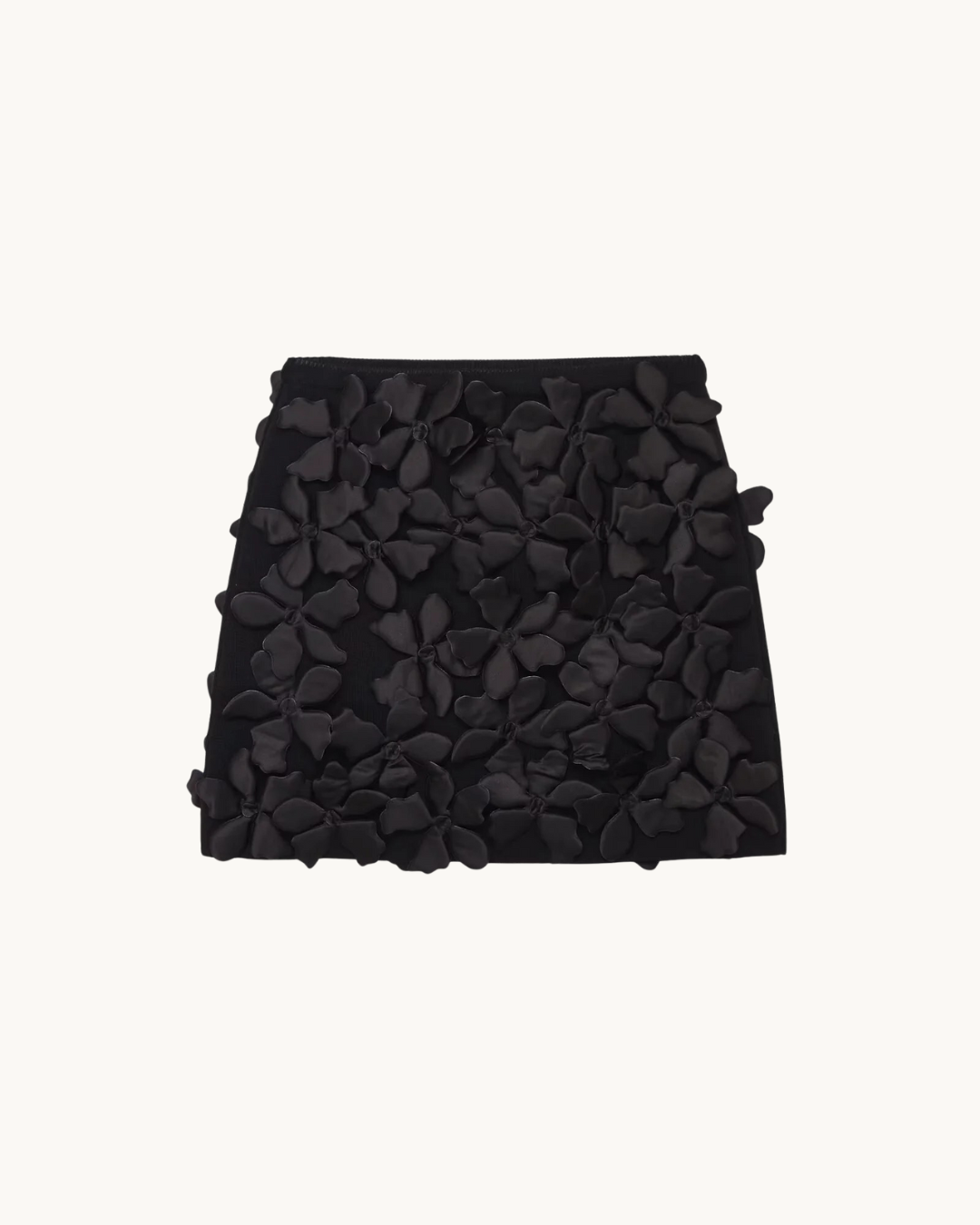 LUXE ROK MET BLOEMEN - ZWART