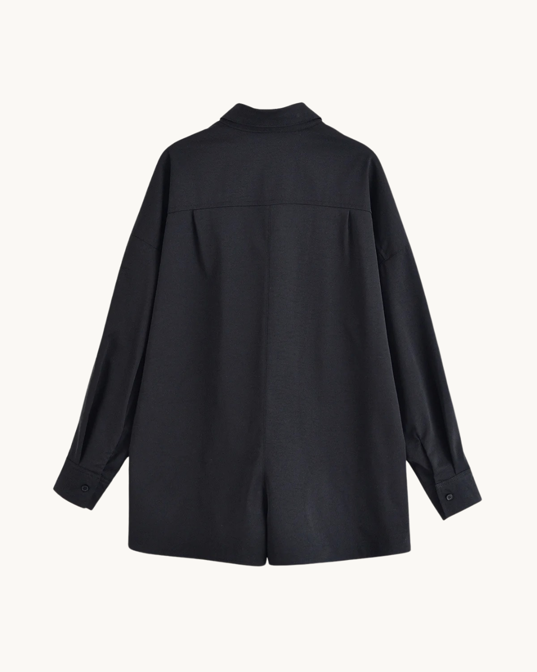 KLASSIEKE SHIRT JUMPSUIT - ZWART