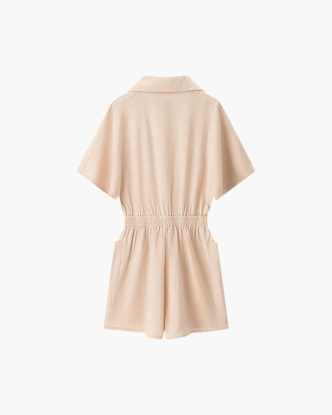 COMFY JUMPSUIT MET ZAKKEN - BEIGE