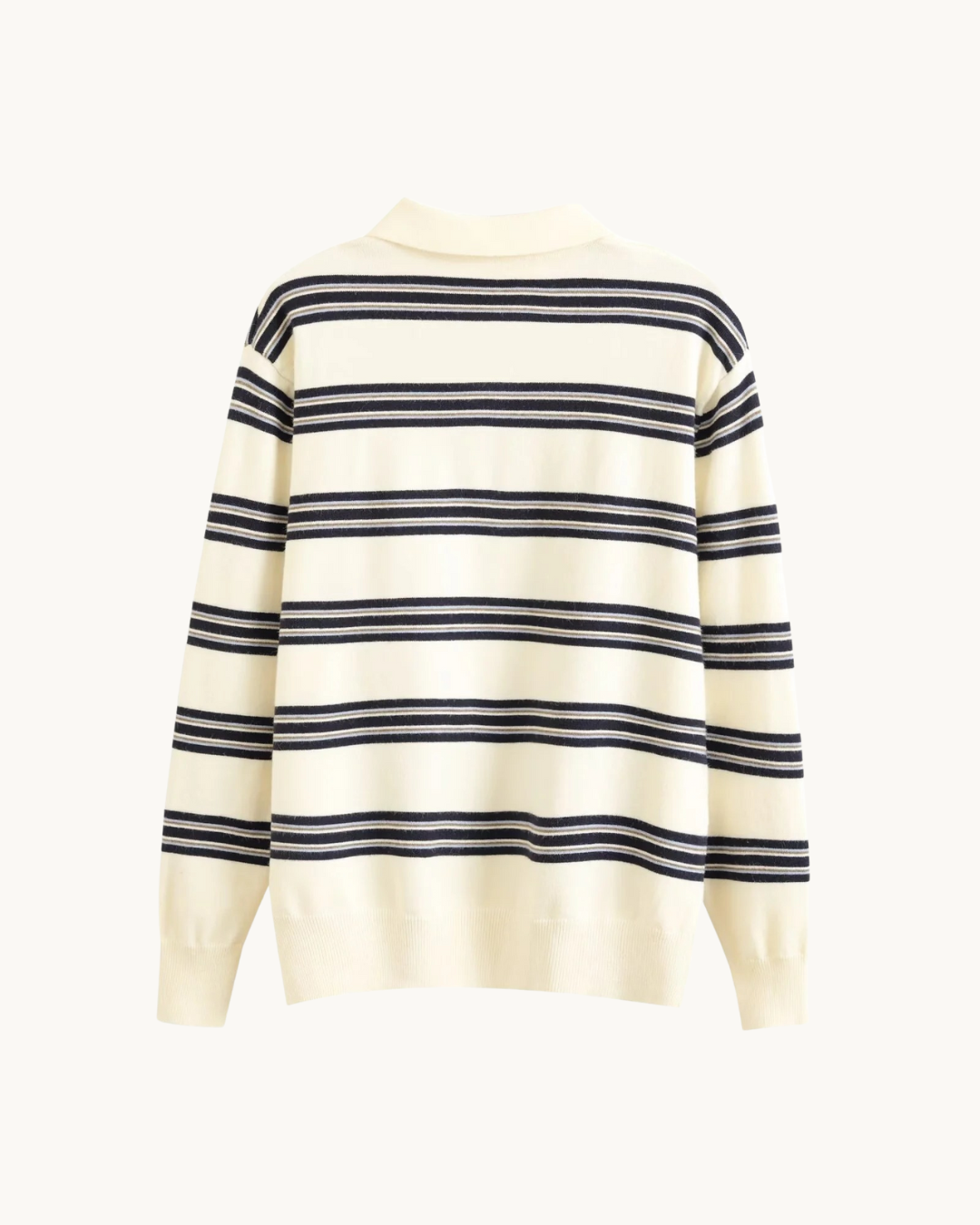 RETRO GESTREEPTE POLO SWEATER