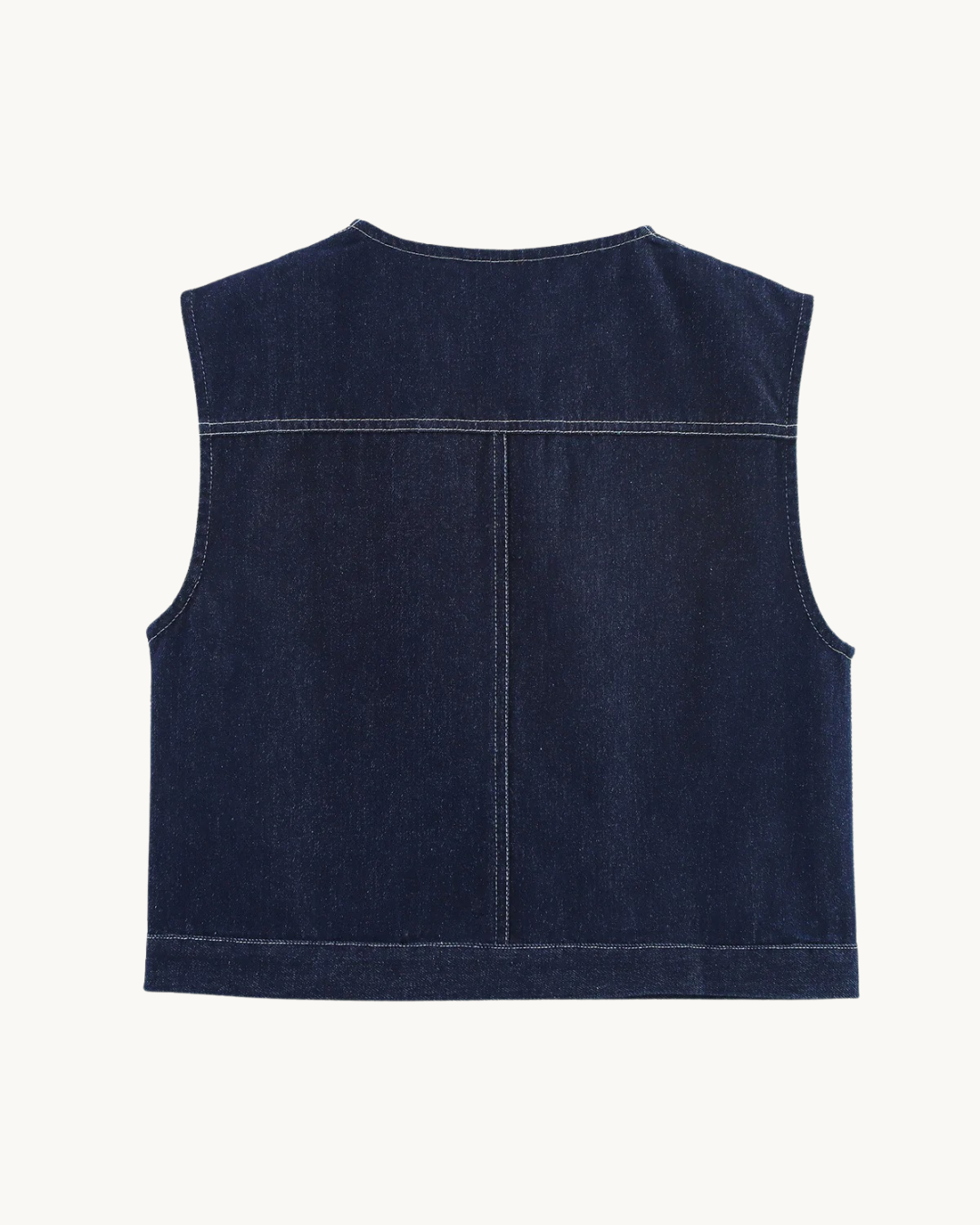 VINTAGE DENIM GILET MET ZAKKEN