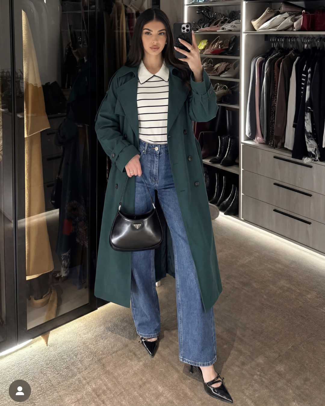 CASUAL TRENCHCOAT - DONKERGROEN