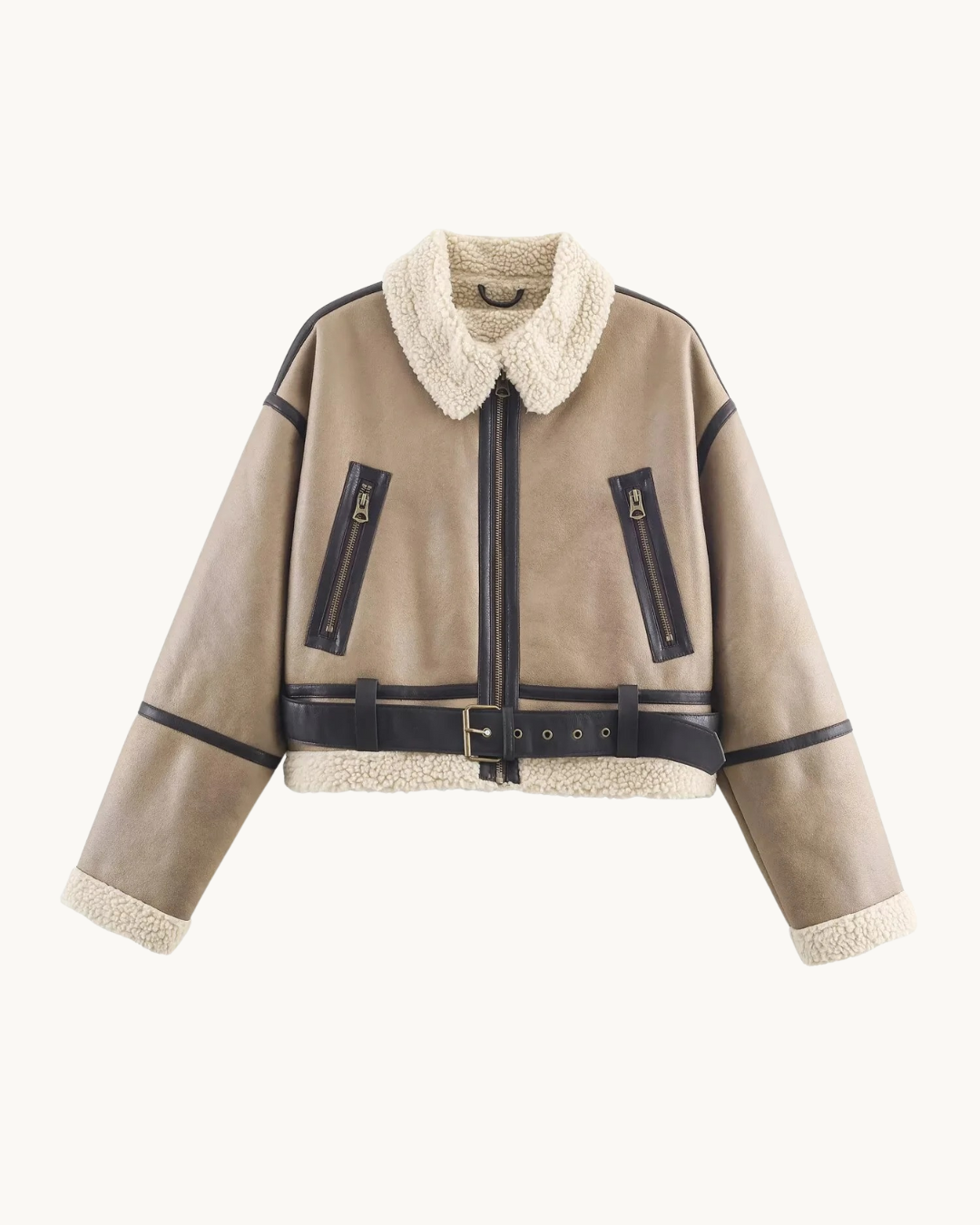 LUXE LEREN AVIATOR JAS MET RIEM