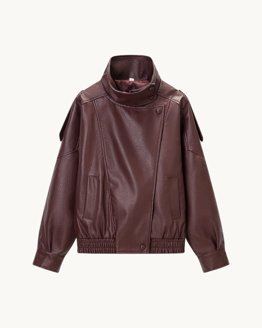 CASUAL LEREN BOMBER JAS