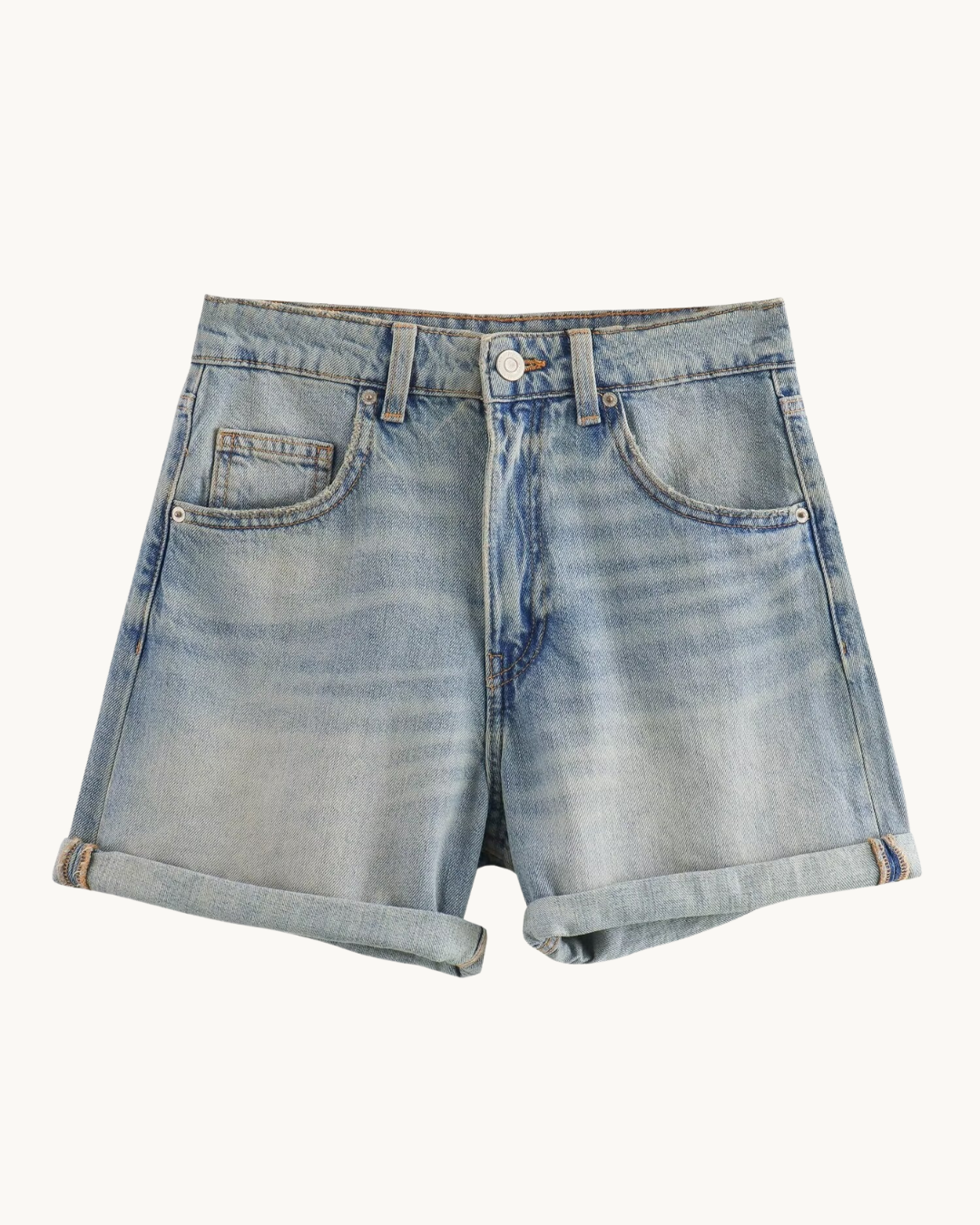 VINTAGE DENIM SHORT MET OMSLAG