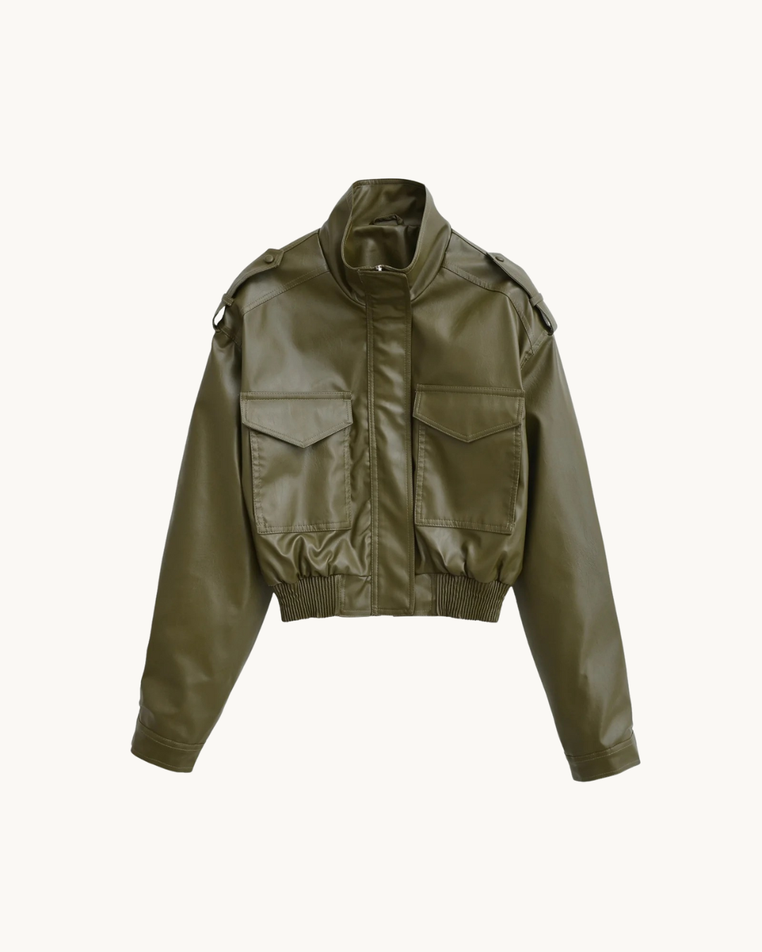 CASUAL LEREN BOMBER JAS