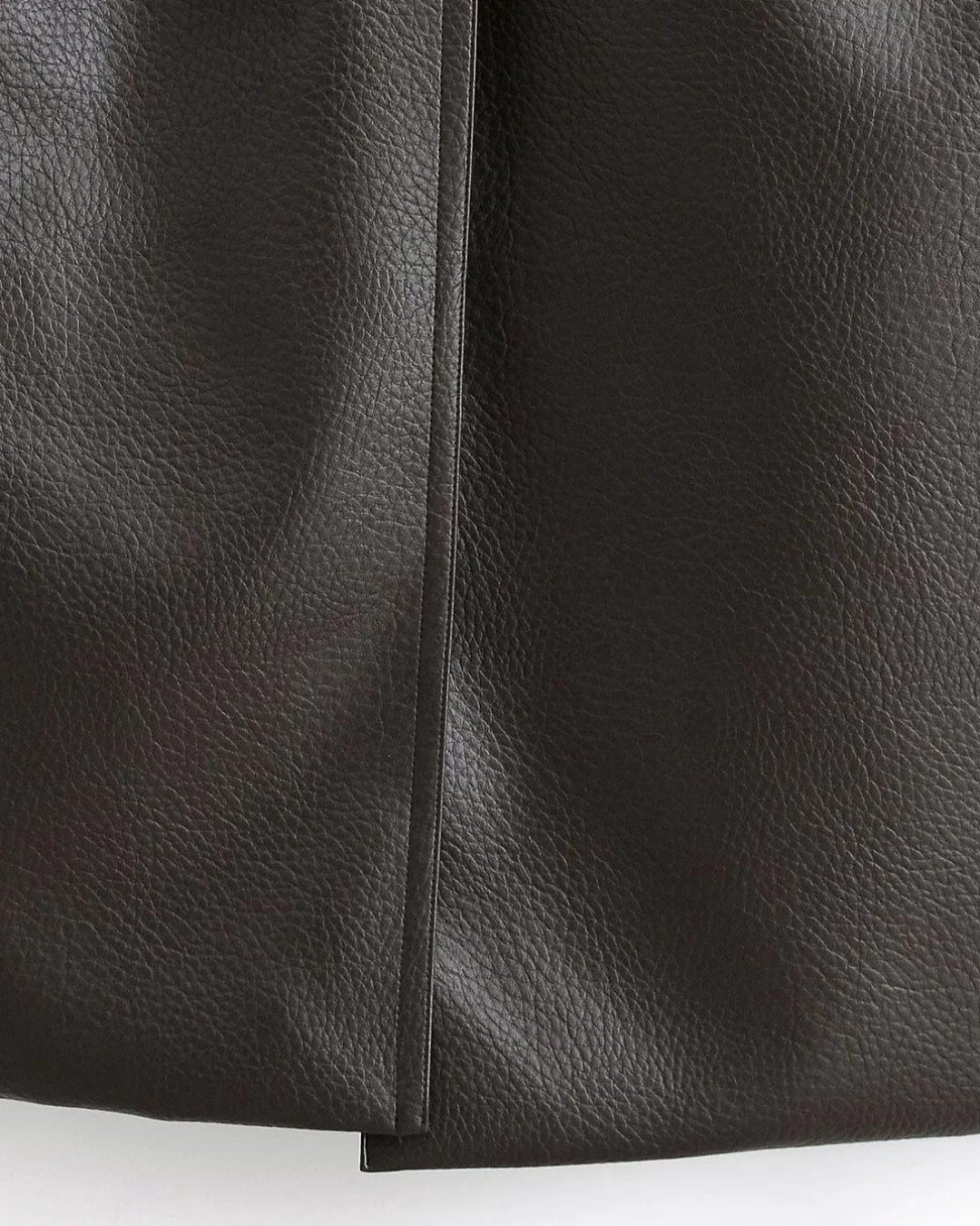 ELEGANTE LEREN TRENCHCOAT - ZWART