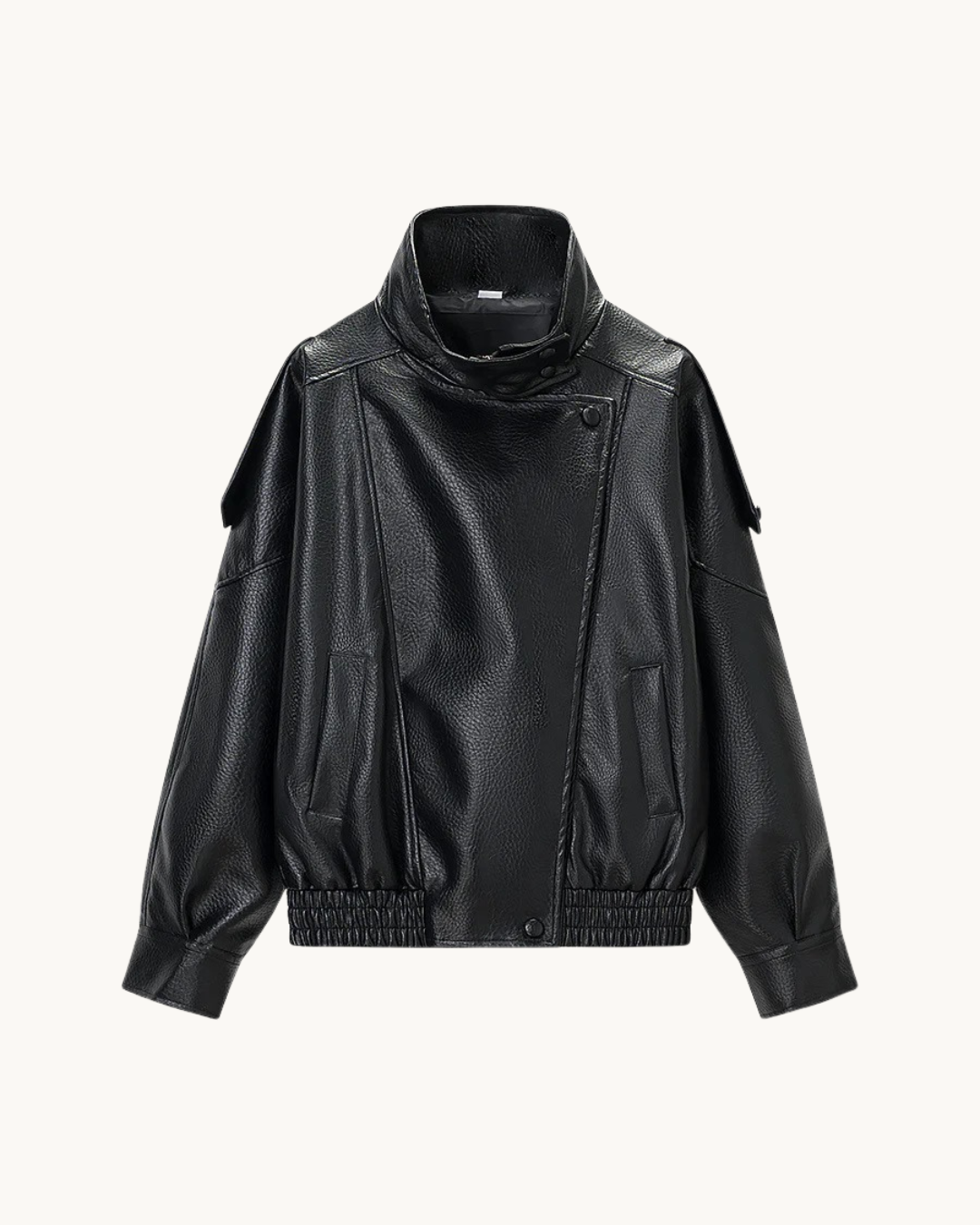 CASUAL LEREN BOMBER JAS