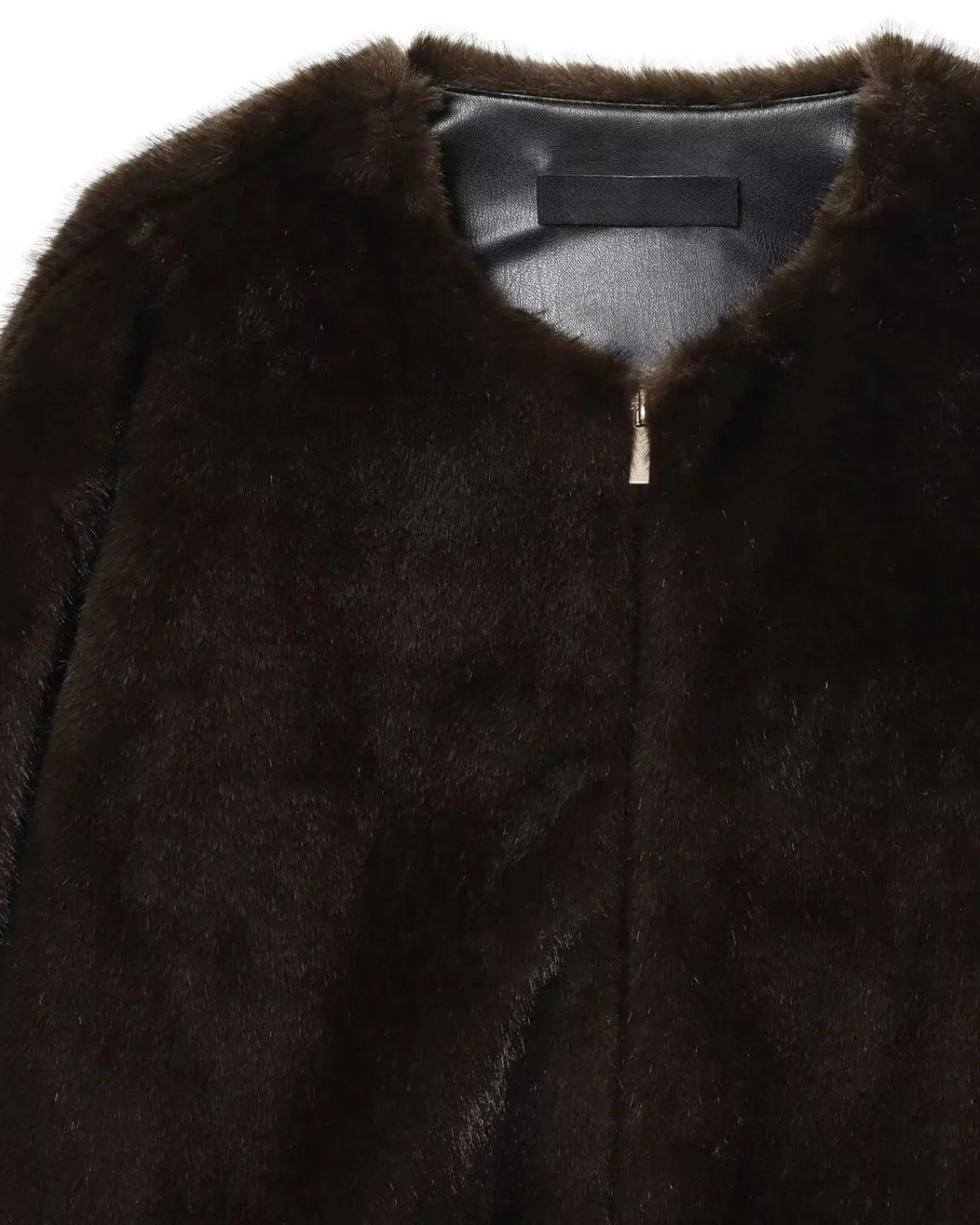 KORTE FAUX FUR BOMBER - BRUIN