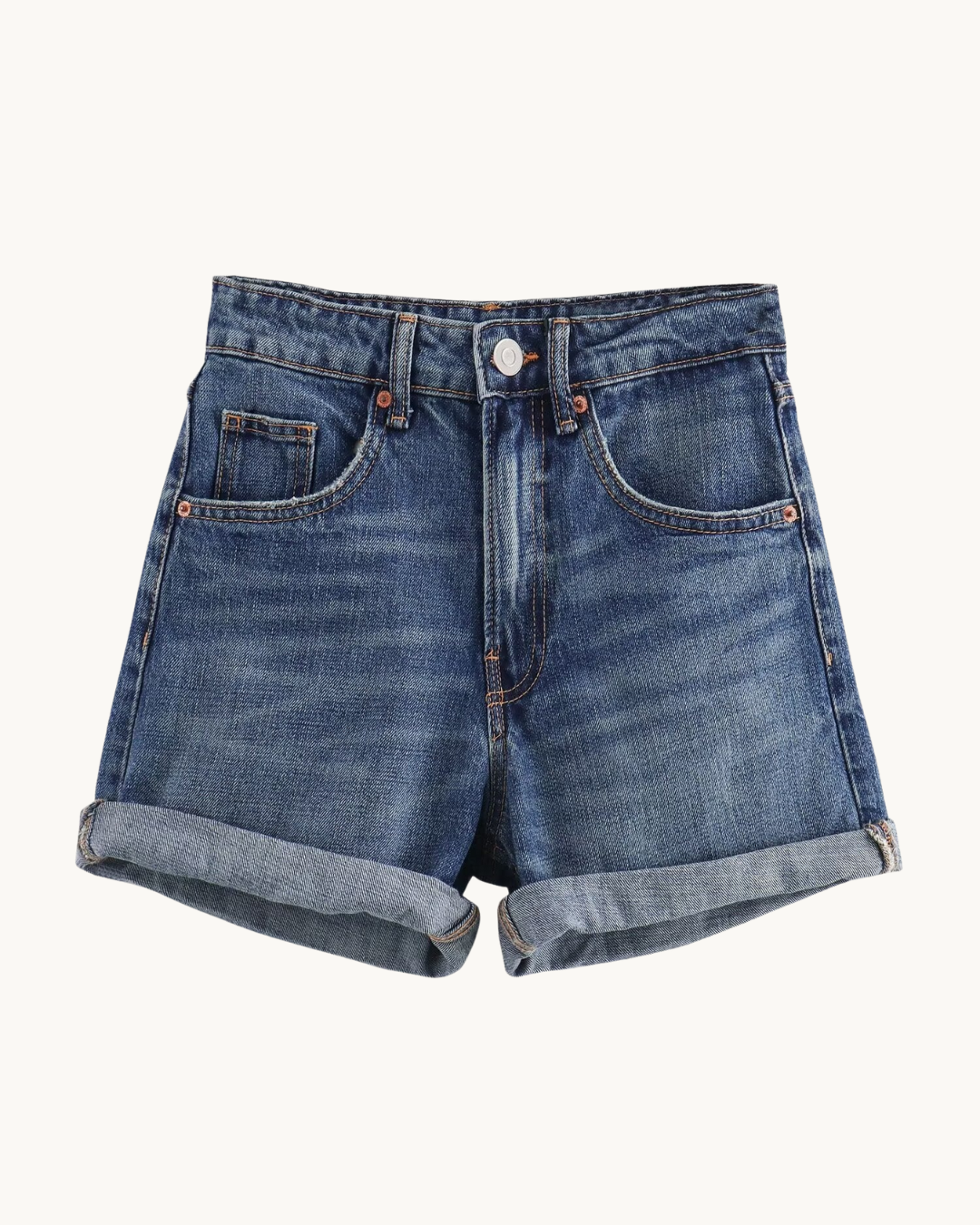 VINTAGE DENIM SHORT MET OMSLAG