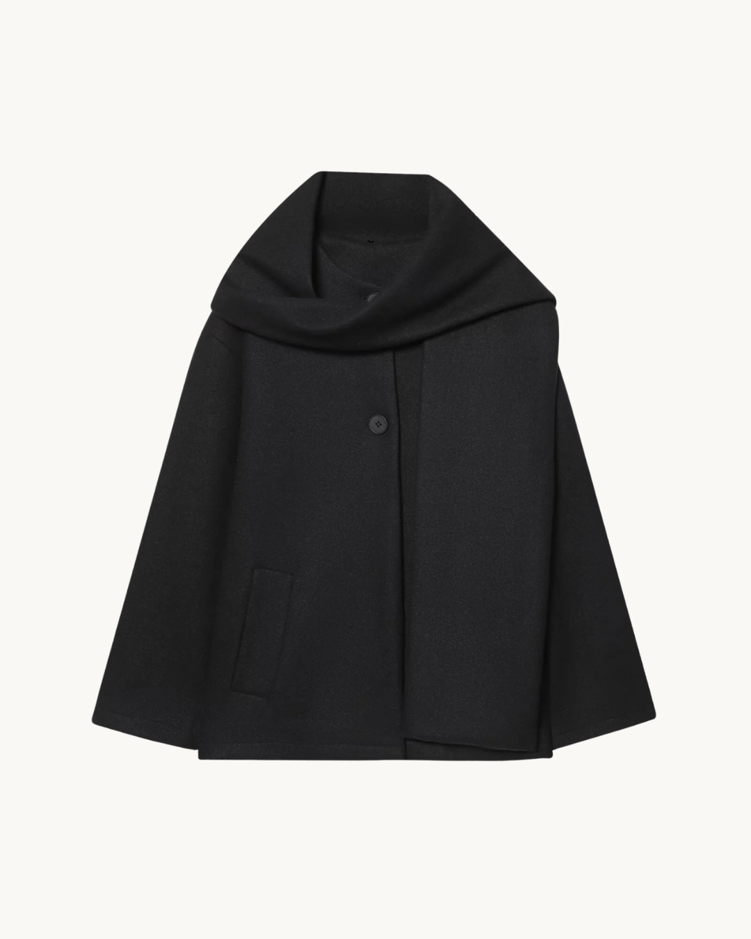 ELEGANTE JAS MET SJAAL KRAAG