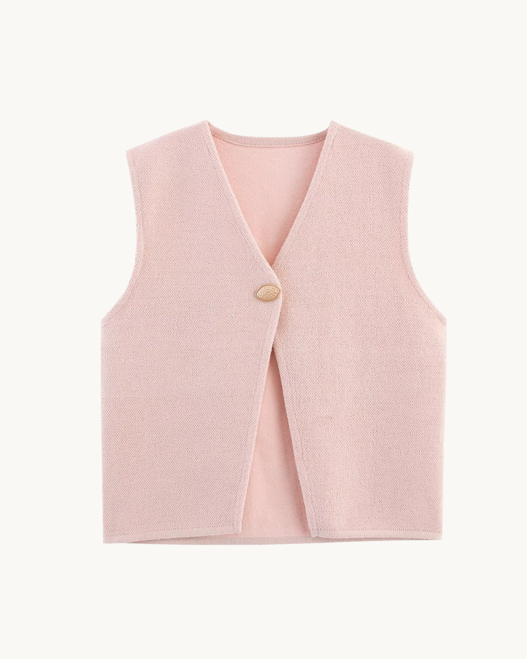 KLASSIEKE GEBREIDE GILET MET KNOOP