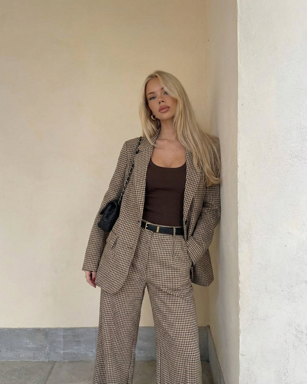CHIQUE GERUITE BLAZER SET - BEIGE