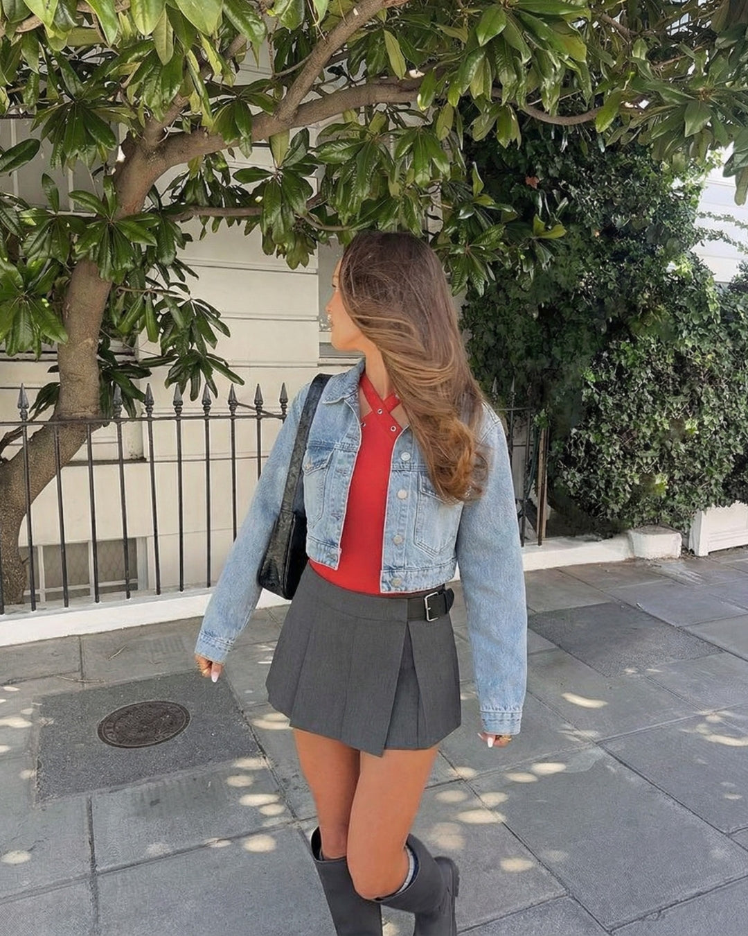 CHIQUE KORTE DENIM JAS - LICHTBLAUW