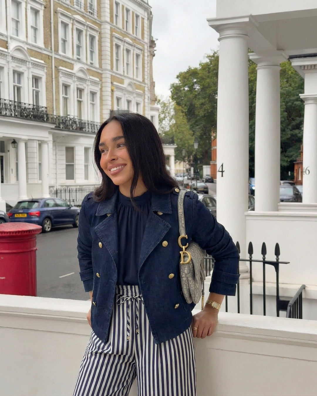 KLASSIEKE DENIM JAS MET KNOPEN - DONKERBLAUW